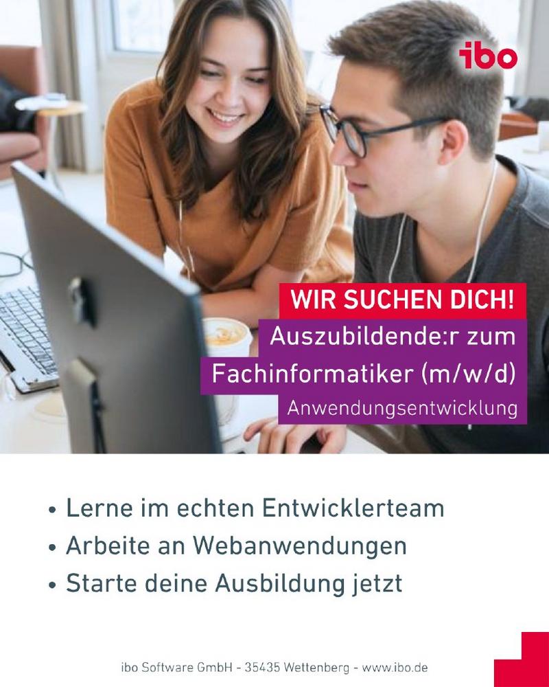 Auszubildende:r zum Fachinformatiker (m/w/d) (Ausbildung / Duales Studium | Wettenberg / Telearbeit)